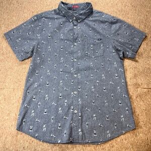 Lost Gray Casual Button Down Shirt